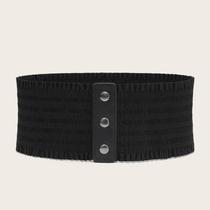 Cinto Corset de Elástico Largo Modela Cintura Botão Babado
