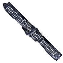 Cinto Country 2 Fivelas Elástico Rebite Strass