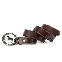 Cinto Country de Couro Western Rodeio Com Fivela Grande Cavalo