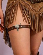 Cinto Country de Perna Touro com Rebite Acessório de Cowgirl Cor:Castanho Cinto Country de Perna Touro com Rebite Acessório de Cowgirl Cor:Castanho