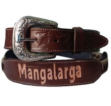 Cinto Country em Couro com Apliques Mangalarga