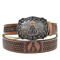 Cinto Country Em Couro Nossa Senhora Masculino e Feminino Atrevidu's Cinto Country Em Couro Nossa Senhora Masculino e Feminino Atrevidu's