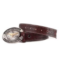 Cinto Country Em Couro Pampas Com Ilhos e Fivela Boi Masculino Cinto Country Em Couro Pampas Com Ilhos e Fivela Boi Masculino