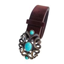Cinto Country Feminino Camurça Fivela Decorada Boho Vintage