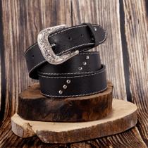 Cinto Country Feminino Couro Estilo Rodeio Western com Rebites