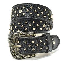 Cinto Country Feminino Em Couro Atrevidus Com Strass/cravo Primavera