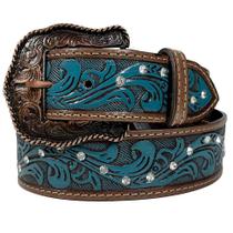 Cinto Country Feminino Pedraria Turquesa Oklahoma Country