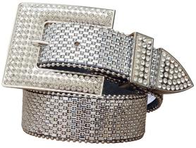 Cinto Country Feminino Prata com Strass