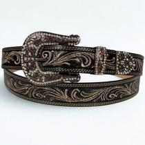 Cinto Country Feminino Strass Marrom Paul Western 363
