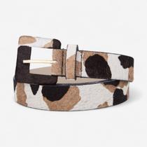 Cinto Couro Animal Print Feminino Vaca