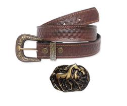 Cinto Couro Fivela Country Cowboy Rodeio Cavalos Unissex Cinto Couro Fivela Country Cowboy Rodeio Cavalos Unissex