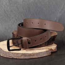 Cinto Couro Masculino Fivela Prata Tamanho Ajustável Casual