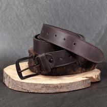 Cinto Couro Masculino Fivela Prata Tamanho Ajustável Casual
