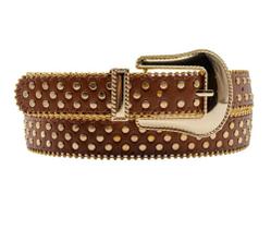 Cinto Cowboy Country Unissex Detalhe Metal Bolinhas Moda ZX-255A