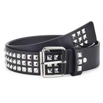 Cinto cravejado RSGMU Leather Skull Fivela preta para homens