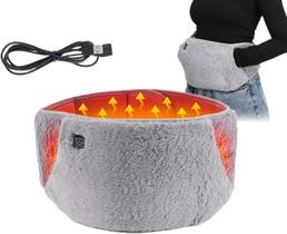 Cinto de aquecimento elétrico USB de lã macia para dores menstruais