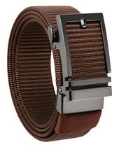 Cinto de catraca de nylon CHAOREN Brown com fivela ajustável de 3,5 cm Cinto de catraca de nylon CHAOREN Brown com fivela ajustável de 3,5 cm