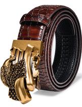 Cinto de catraca masculino Barry.Wang Gold Slide Leather 3,5 cm Cinto de catraca masculino Barry.Wang Gold Slide Leather 3,5 cm