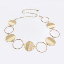 Cinto De Cintura Ajustável Circular Grande Com Ondas Douradas Boêmias Femininas Para Saia, Calça,