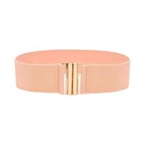 Cinto de Cintura com Espartilho Elástico Largo e Fivela Dourada - Para Vestidos Femininos