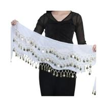 Cinto De Cintura Com Moeda Dourada Para Dança Do Ventre Indiana, Cinto De Chiffon Para Prática De