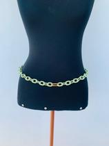 Cinto de cintura corrente trabalhada Verde fecho frontal