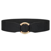 Cinto de cintura feminino JASGOOD, elástico vintage com fivela circular
