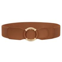 Cinto de cintura feminino JASGOOD, elástico vintage com fivela circular