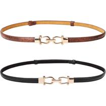 Cinto de cintura JASGOOD Leather Skinny para mulheres de até 94 cm, pacote com 2