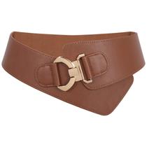 Cinto de cintura JASGOOD, moda feminina, vintage, elástico, marrom