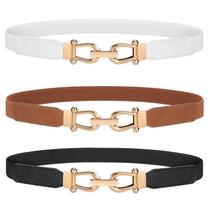 Cinto de cintura JASGOOD Retro Elastic Skinny para mulheres, pacote com 3 Cinto de cintura JASGOOD Retro Elastic Skinny para mulheres, pacote com 3