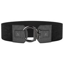 Cinto de cintura JASGOOD Vestido moderno feminino de elástico largo B-Black