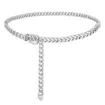 Cinto de cintura WHIPPY para mulheres, meninas e mulheres, tom prateado, L