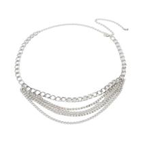 Cinto De Corrente De Metal Punk Com Strass Dourado, Corrente De Corpo Multicamadas Para Praia, Cinto