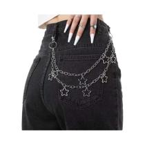 Cinto De Corrente Dupla Camada Masculino Estilo Hip Hop Punk Rock Para Calças Jeans - Corrente Retrô Cinto De Corrente Dupla Camada Masculino Estilo Hip Hop Punk Rock Para Calças Jeans - Corrente Retrô