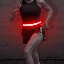 Cinto de corrida LED BSEEN, recarregável, brilhante, vermelho