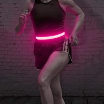 Cinto de corrida LED BSEEN USB recarregável rosa vermelho