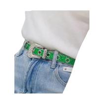 Cinto De Couro Com Fivela De Diamante Preto, Novo Estilo, Simples, Fashion E Versátil