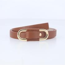 Cinto de Couro com Fivela Oval Metalizada Cinto de Couro com Fivela Oval Metalizada