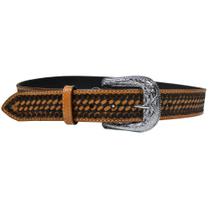 Cinto De Couro Country Masculino Balaiado Reto Caramelo Dawson