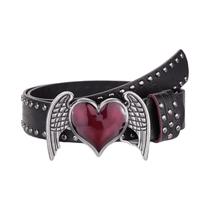 Cinto De Couro Em Forma De Coração Com Óleo Essencial De Rosa Estilo Y2K Punk Gótico Rock Hip Hop