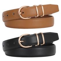 Cinto de couro feminino JASGOOD para jeans, moderno, com fivela dourada Cinto de couro feminino JASGOOD para jeans, moderno, com fivela dourada