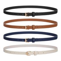 Cinto de couro fino JASGOOD para mulheres - pacote com 4 Cinto de couro fino JASGOOD para mulheres - pacote com 4