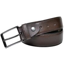 Cinto de couro fivela social masculino com furação ajustável