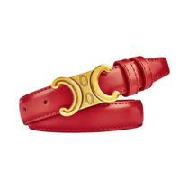 Cinto De Couro Genuíno Com Fivela Dourada Para Mulheres, Estilo Luxuoso Para Jeans E Saias