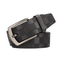 Cinto De Couro Genuíno Masculino Com Fivela De Pino Preto Marrom Luxo Empresarial Designer