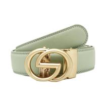 Cinto De Couro Genuíno plus Size Para Homens E Mulheres, Estilo Casual Com Fivela Automática Para