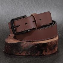 Cinto De Couro Legitimo Masculino Casual Costura Reforçada Grossa