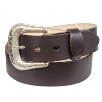 Cinto de Couro Liso Café Cow Way 36249 Cinto de Couro Liso Café Cow Way 36249