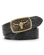 Cinto de couro masculino Beltroad Ratchet Western preto